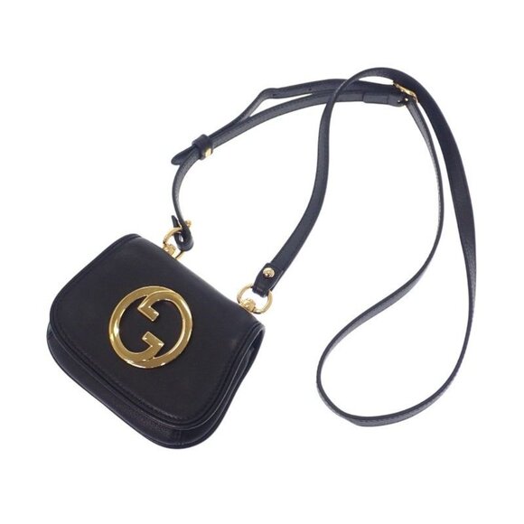 Gucci Blondie Card Case Leather Black Gold Hardware - Picture 2 of 10